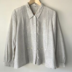 Unique Vintage Black and White Polka Dot Blouse